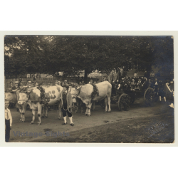 Blankenhain / Germany: Wedding Society In Cow Carriage / Cart (Vintage RPPC 1920)