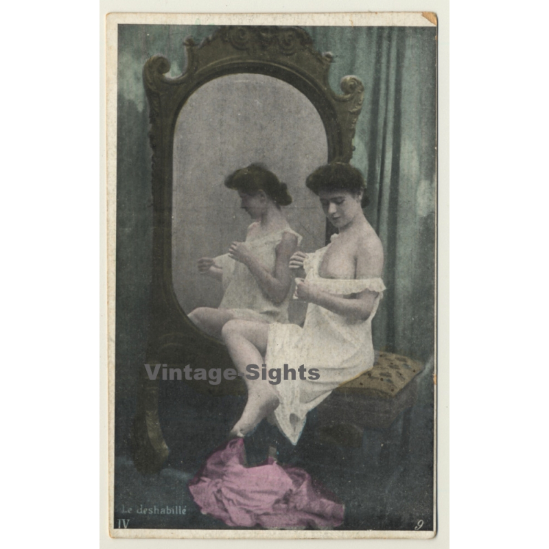 Le Deshabillé IV / French Nude - Boudoir (Vintage PC 1906)