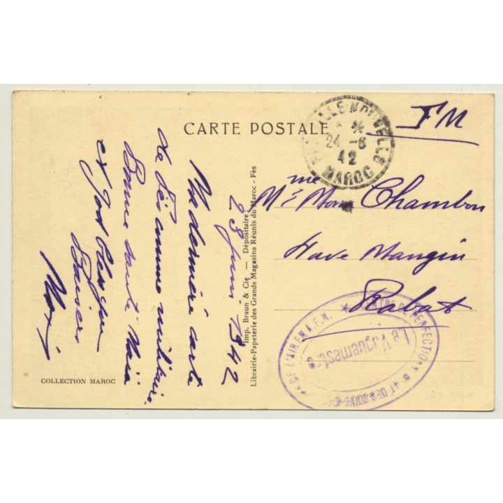 Fès / Morocco: La Grande Rue Du Mellah - Vaguemestre (Vintage PC 1942)