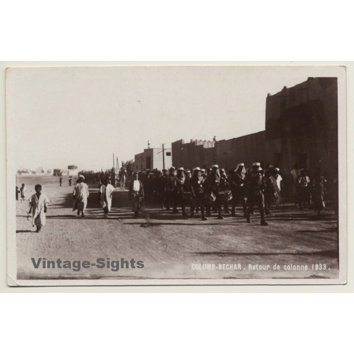 Colomb-Bechar: Retour De Colonne 1933 - Base Aérienne 201 (Vintage RPPC 1940)