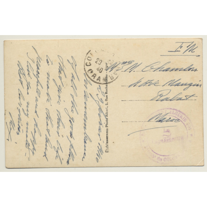 Colomb-Bechar: Retour De Colonne 1933 - Base Aérienne 201 (Vintage RPPC 1940)