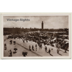 Marrakesh: Place Djma El Fna & Koutoublia / L'Office National Maroc (Vintage RPPC 1939)