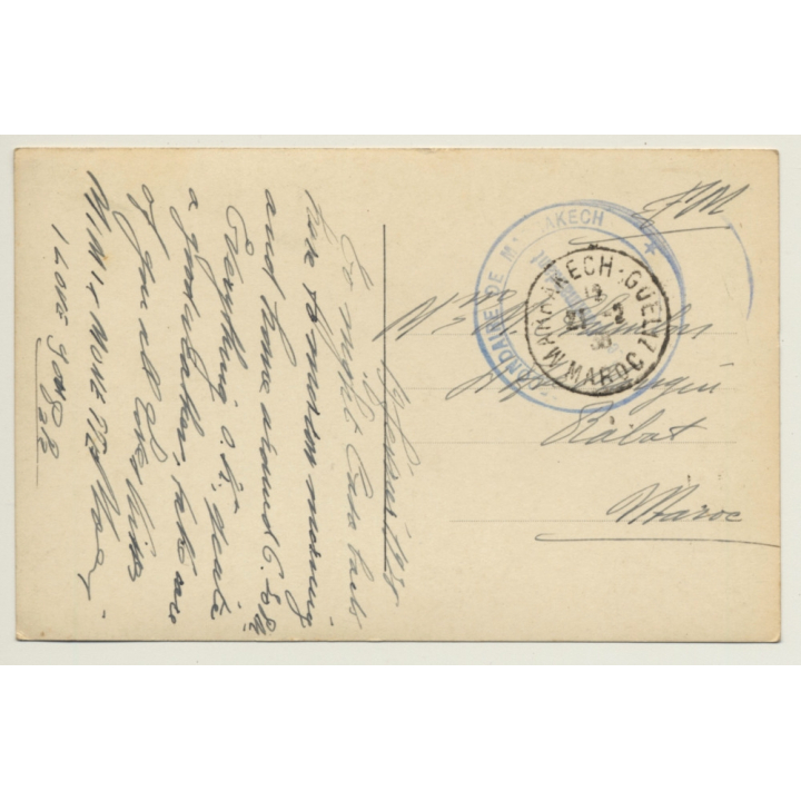 Atlas Marocain: Village Et Marabout De Bou-Malem / Field Postmark (Vintage RPPC 1938)