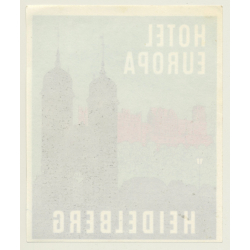 Heidelberg / Germany: Hotel Europa (Vintage Luggage Label 60s/70s)