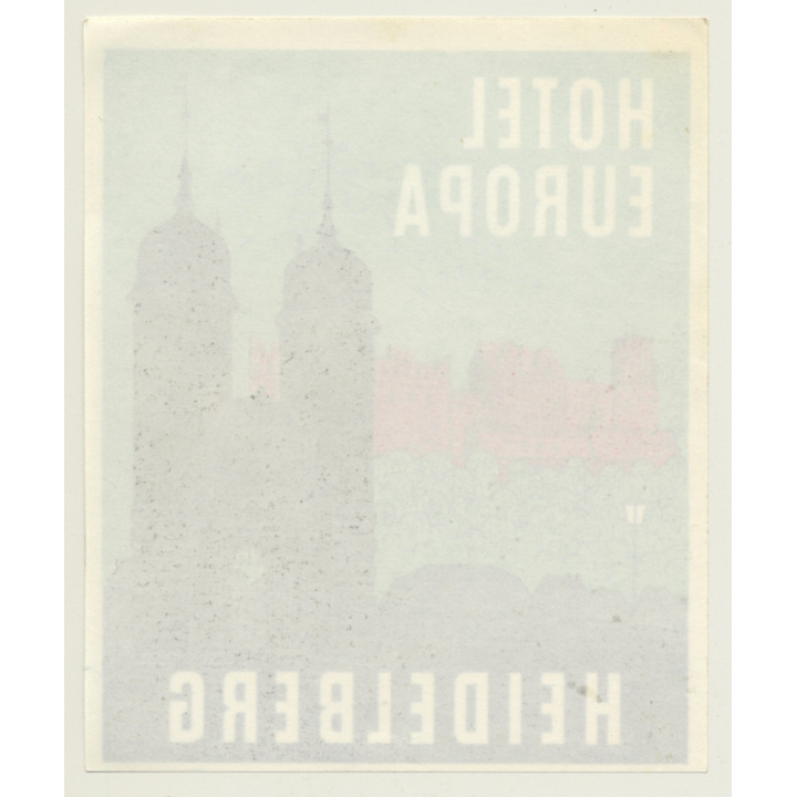 Heidelberg / Germany: Hotel Europa (Vintage Luggage Label 60s/70s)