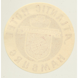Hamburg / Germany: Atlantic Hotel (Vintage Luggage Label ~ 50s/60s)