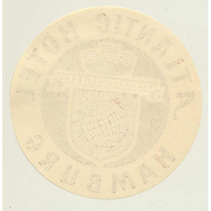 Hamburg / Germany: Atlantic Hotel (Vintage Luggage Label ~ 50s/60s)