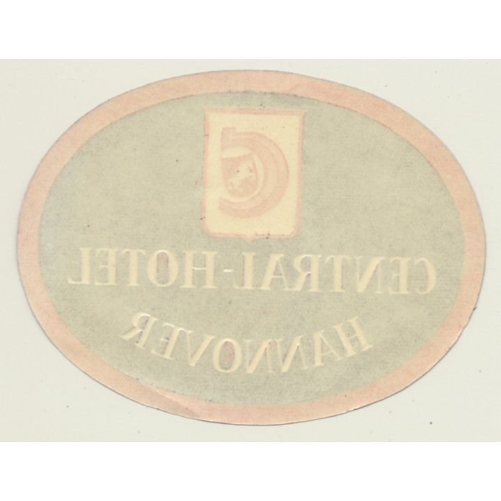 Hannover / Germany: Central Hotel (Vintage Luggage Label)