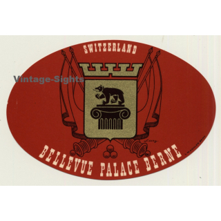 Berne / Switzerland: Hotel Bellevue Palace (Vintage Luggage Label)
