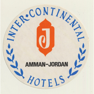 Amman / Jordan: Inter Continental Hotel  (Vintage Self Adhesive Luggage Label / Sticker)