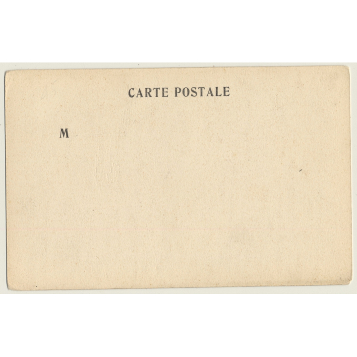 Longhaired French Nude On Swing / Boudoir (Vintage PC ~1900s)