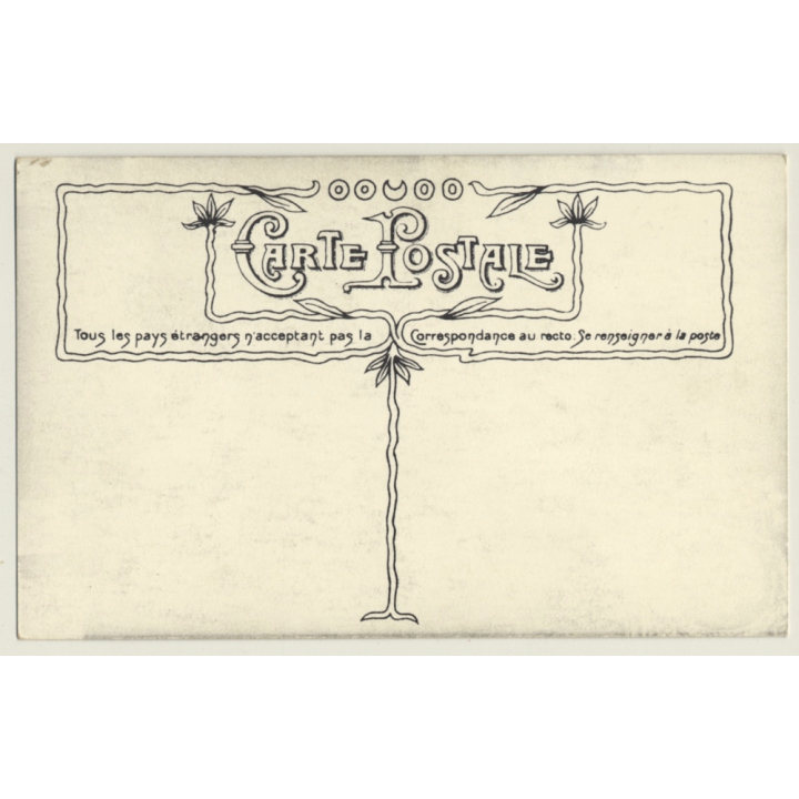 Rear View Of French Nude On Chair / Butt - Feet - Boudoir (Vintage PC ~1910s/1920s)