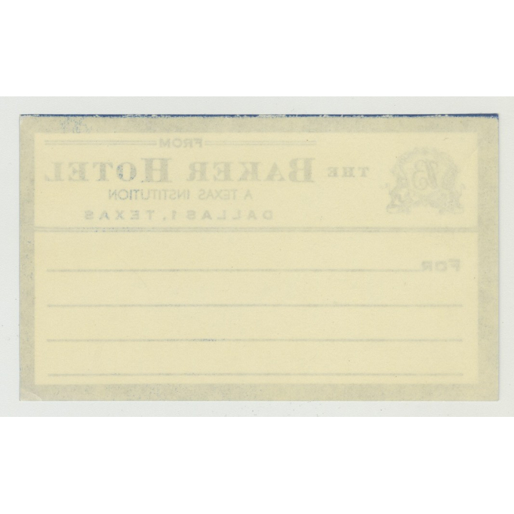 The Baker Hotel - Dallas / USA (Vintage Luggage/Postal Label)