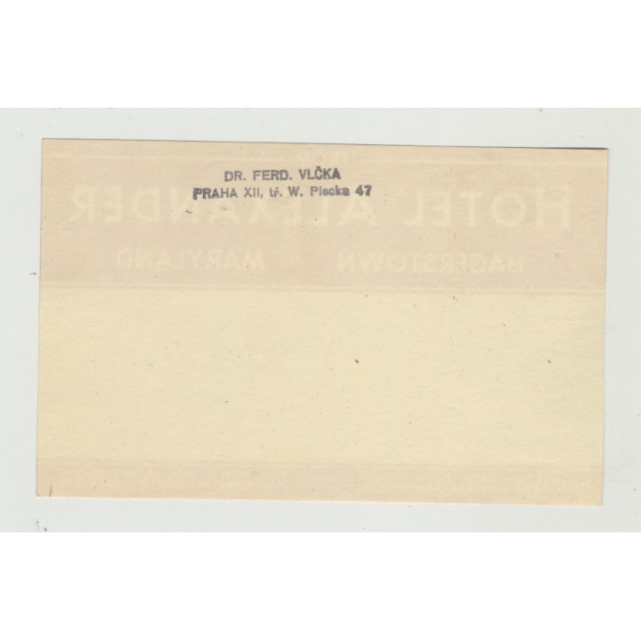 Hotel Alexander - Hagerstown / USA (Vintage Luggage/Postal Label)