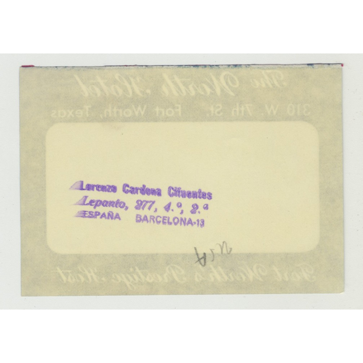 The Worth Hotel - Fort Worth, Texas / USA (Vintage Luggage/Postal Label)