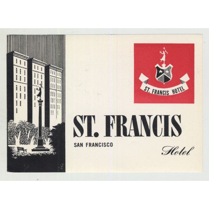 St. Francis Hotel - San Francisco / USA (Vintage Luggage/Postal Label)
