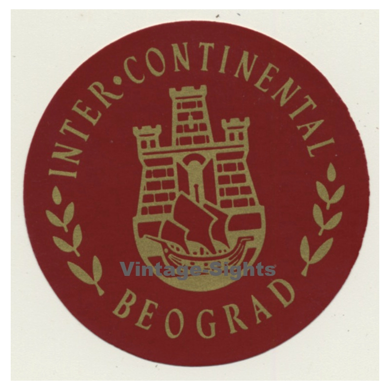 Beograd / Serbia: Inter - Continental *5 (Vintage Self Adhesive Luggage Label / Sticker)