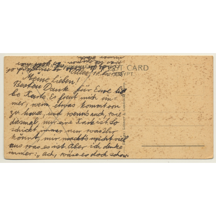 Lehnert & Landrock: Egypt No. 25 Landscape Near Cairo (Vintage PC 1935)