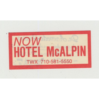 Hotel McAlpin - New York, N.Y. / USA (Vintage Luggage Label)