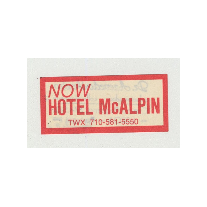 Hotel McAlpin - New York, N.Y. / USA (Vintage Luggage Label)
