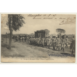 Cortège De Mariage In Chine - Chinese Nuptial Procession (Vintage PC 1909)