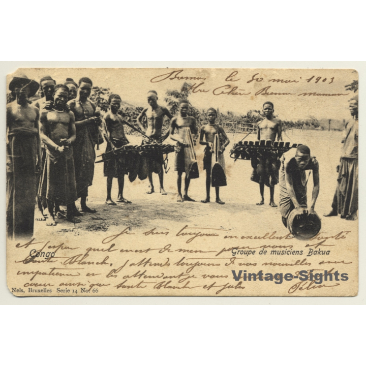 Congo Belge: Groupe De Musiciens Bakua / Ethnic (Vintage PC 1903)