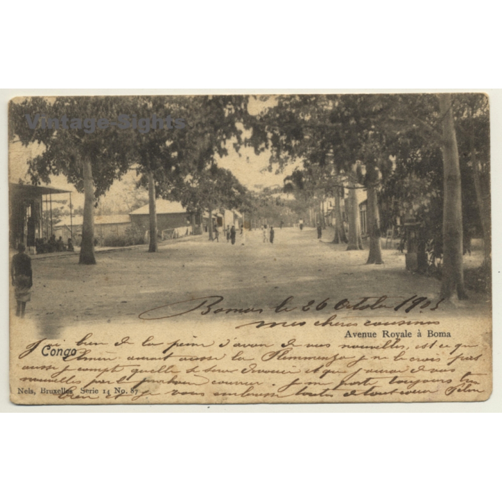 Congo Belge: Avenue Royale À Boma (Vintage PC 1903)