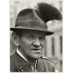 Portrait Of Old Bavarian Man / Traditional Hat - Gamsbart (Vintage Photo: Wolfgang Klein 1980s)