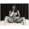 Darkskinned Nude Woman On Faux Fur / Fishnets (Vintage Photo: Stasiewicz ~1960s)