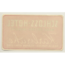 Karlsruhe / Germany: Schloss-Hotel / A.Tanzer (Vintage Luggage Label)