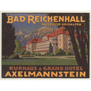 Bad Reichenhall / Germany: Kurhaus Axelmannstein *L (Vintage Luggage Label)