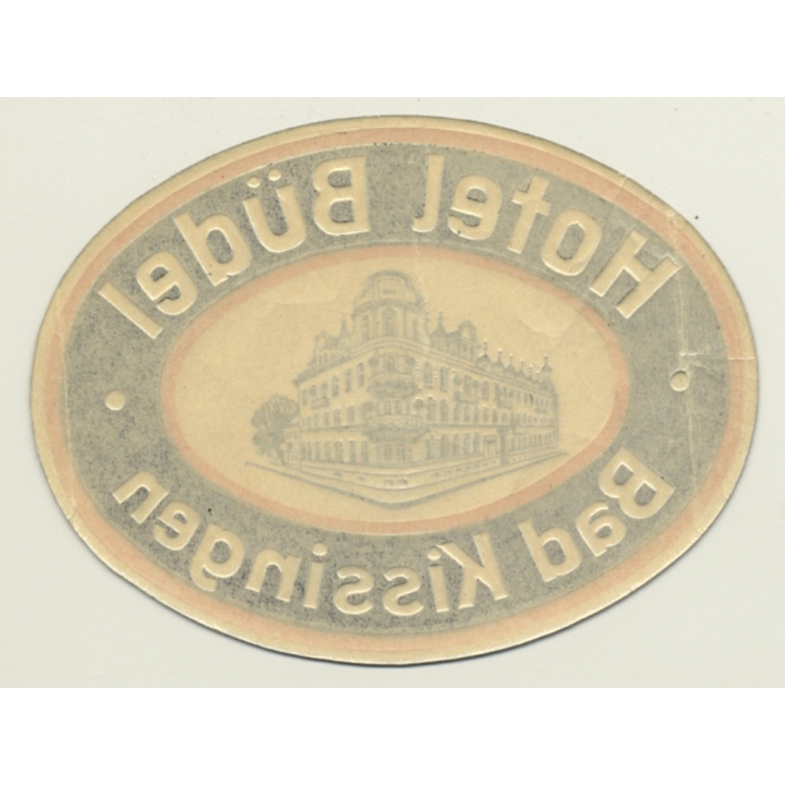 Bad Kissingen / Germany: Hotel Büdel (Vintage Luggage Label)