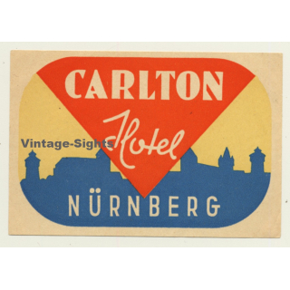 Nürnberg / Germany: Carlton Hotel (Vintage Luggage Label)