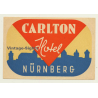 Nürnberg / Germany: Carlton Hotel (Vintage Luggage Label)