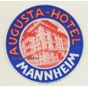 Mannheim / Germany: Augusta-Hotel (Vintage Luggage Label)