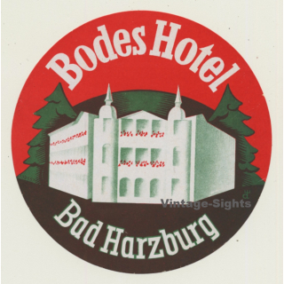 Bad Harzburg / Germany: Bodes Hotel (Vintage Luggage Label)