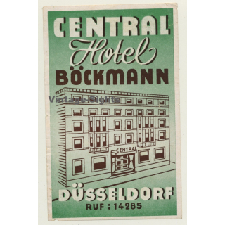 Düsseldorf / Germany: Central Hotel Böckmann (Vintage Luggage Label)