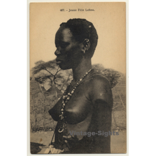 Senegal: Jeune Fille Lebou / Nude - Ethnic (Vintage PC ~1910s/1920s)