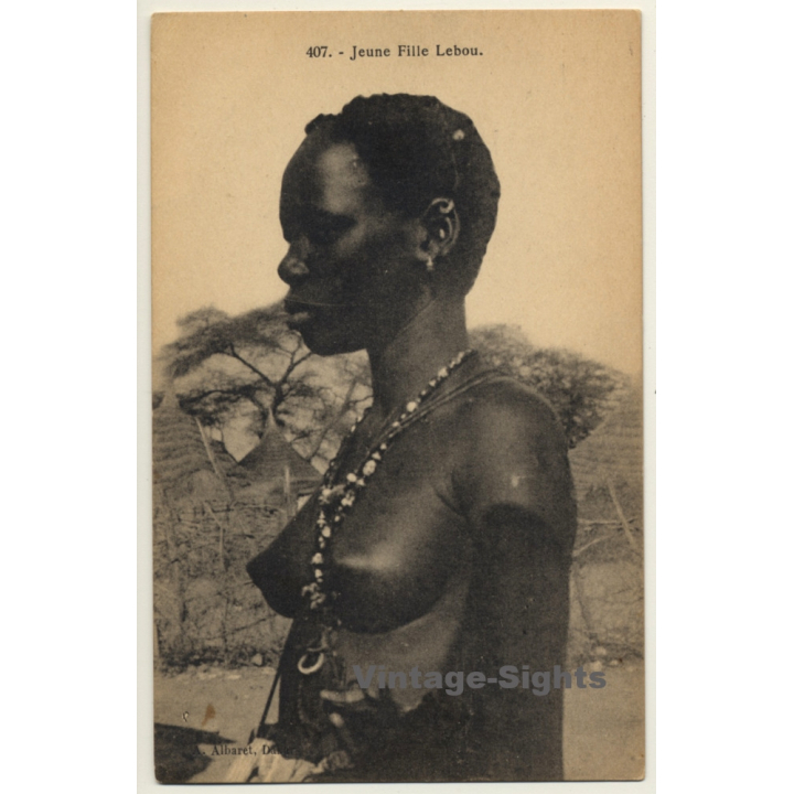 Senegal: Jeune Fille Lebou / Nude - Ethnic (Vintage PC ~1910s/1920s)