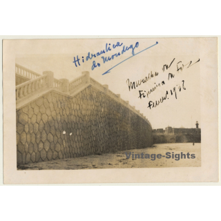 Figueira Da Foz / Portugal: Hidraulica Do Montego / Wall - Muralha (2nd Gen. Photo 1938)