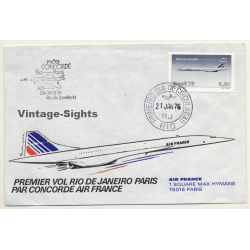 Air France / Concorde: Premier Vol Rio De Janeiro-Paris 21 January 1976 *2 (Vintage First Day Cover)