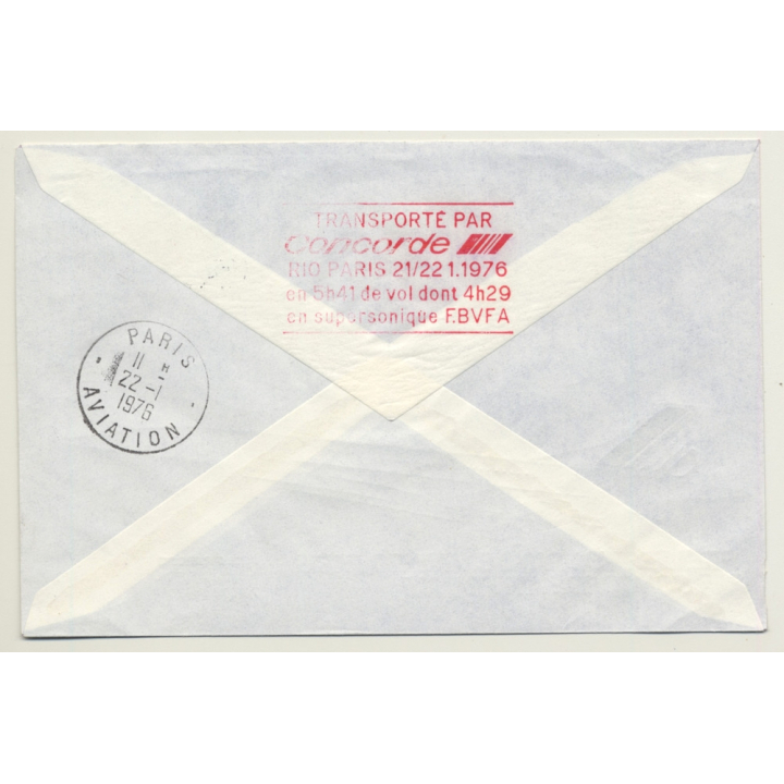 Air France / Concorde: Premier Vol Rio De Janeiro-Paris 21 January 1976 *2 (Vintage First Day Cover)
