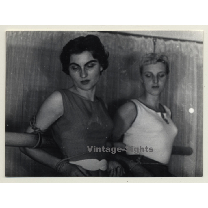 2 Women Tied To Bamboo Pole *2 / Bondage - BDSM (2nd Gen. Photo GDR 1964)