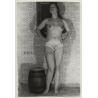 Proud Chubby Semi Nude In Front Of 70s Wallpaper (Vintage Photo GDR 1970s/1980s)