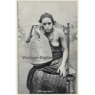 Egypt: Fille Egyptienne *2 / Water Jar - Nude - Ethnic (Vintage PC ~1900s/1910s)