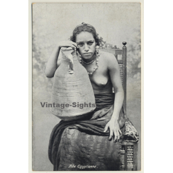 Egypt: Fille Egyptienne *2 / Water Jar - Nude - Ethnic (Vintage PC ~1900s/1910s)