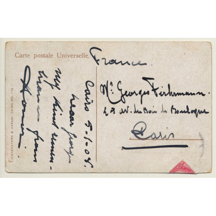 Egypt: Fille Arabe / Headdress - Nude - Ethnic (Vintage PC 1908)