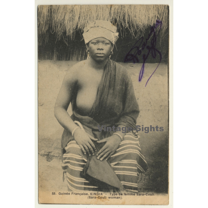 Kindia / Guinée Francaise: Femme Sara-Couli / Semi Nude - Ethnic (Vintage PC)