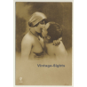 Jean Agélou?: French Nude Couple Kissing / Risqué (Vintage RPPC ~1910s)