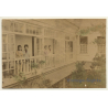 Japan: Geishas Looking Out Of Minka / Meiji Period (Vintage Hand Tinted Photo ~1890s)